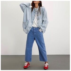 Free People We the Free Deep Trance Dropped Boyfriend Jean. Size 26 in Ocean